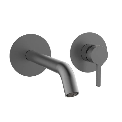Procasa Vivo set de finition robinet mural lavabo - Gun Metal PVD - acier mat PVD