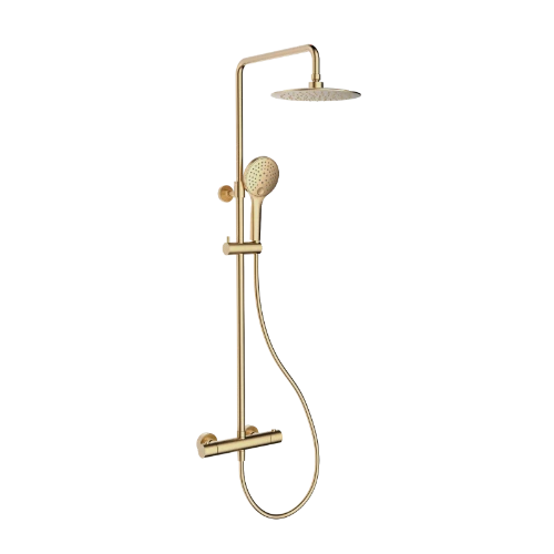 Procasa Rondo showerset Safetouch reglable en hauteur - or brossé PVD