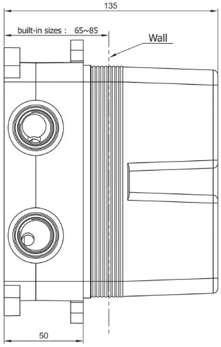 Procasa Vivo set à encastrer pour robinet mural pour douche thermostatique 2 voies