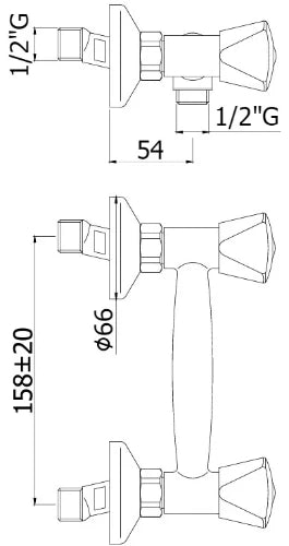 Paffoni Etoile mélangeur douche 1/2" - chromé
