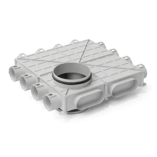 Begetube Profi-air boite de distribution modèle bas 2 x DN 180 - 12 x 63 mm