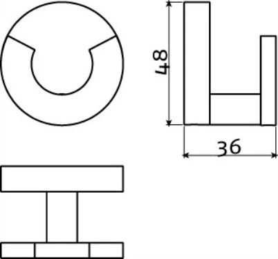 Clou Flat Patère double noir mat