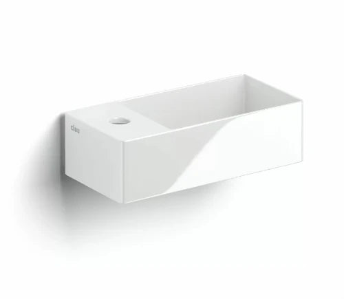 Clou New Flush 3 lavabo à poser/mural 350 x 180 x 100 mm - cuvette droite - blanc - céramique - avec trou de robinet - sans trop-plein - avec garniture de vidange