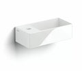 Clou New Flush 3 lavabo à poser/mural 350 x 180 x 100 mm - cuvette droite - blanc - céramique - avec trou de robinet - sans trop-plein - avec garniture de vidange
