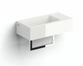 Clou Flush 3 lave-mains 360 x 180 x 90 mm - cuvette gauche - blanc - marbre minéral - sans trou de robinet - sans trop-plein - avec bouchon - avec porte-serviettes - chromé