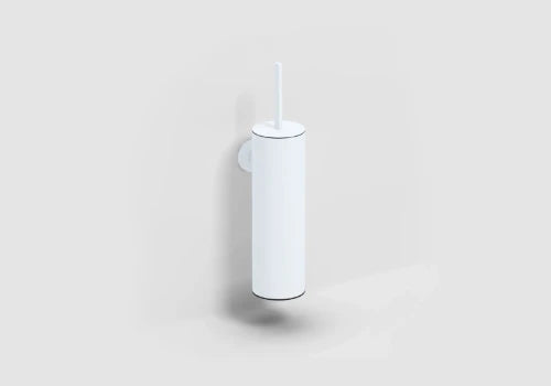 Clou Flat porte-brosse, modèle mural, blanc mat powdercoating