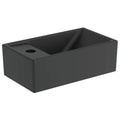 Ideal Standard i.life S lave-mains 370 x 210 mm - noir mat - avec trou de robinet gauche - sans trop-plein