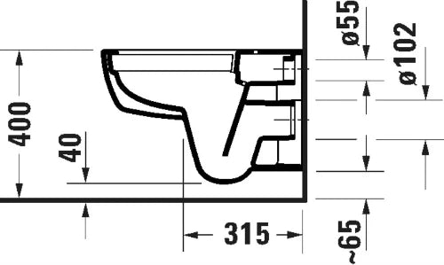 Duravit D-Code wc-suspendu Rimless 540 mm - blanc