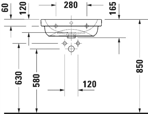 Duravit D-Code lavabo 550 x 430 mm - blanc - avec trou de robinet - avec trop-plein