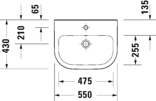 Duravit D-Code lavabo 550 x 430 mm - blanc - avec trou de robinet - avec trop-plein