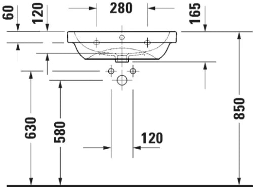 Duravit D-Code lavabo 600 x 460 mm - blanc - avec trou de robinet - avec trop-plein