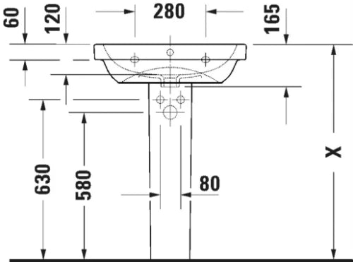 Duravit D-Code lavabo 600 x 460 mm - blanc - avec trou de robinet - avec trop-plein