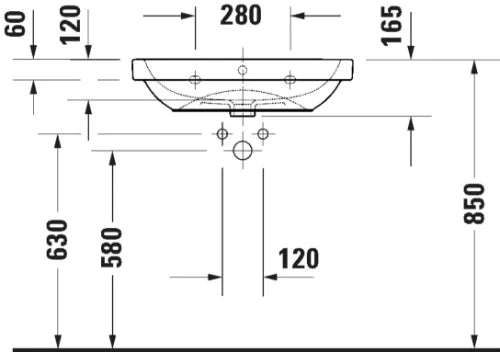 Duravit D-Code lavabo 650 x 460 mm - blanc - avec trou de robinet - avec trop-plein