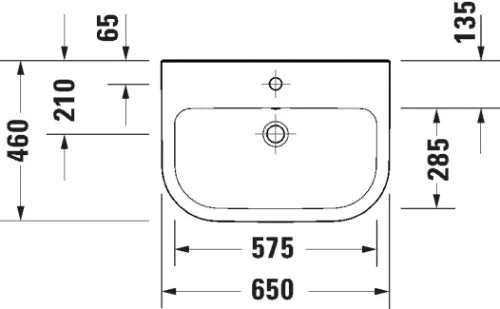 Duravit D-Code lavabo 650 x 460 mm - blanc - avec trou de robinet - avec trop-plein