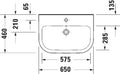 Duravit D-Code lavabo 650 x 460 mm - blanc - avec trou de robinet - avec trop-plein