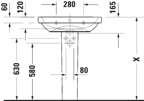Duravit D-Code lavabo 650 x 460 mm - blanc - avec trou de robinet - avec trop-plein