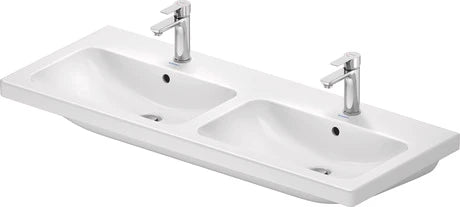 Duravit D-Code double lavabo 1200 x 460 mm - blanc - 2 trous de robinet - avec trop-plein