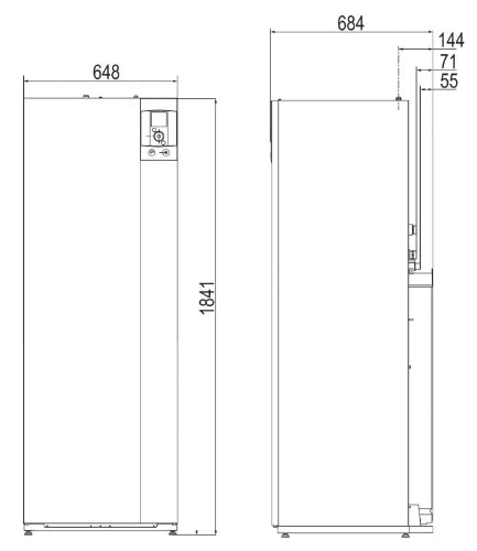 Atlantic Alfea Extensa Duo AI 6 Pompe à chaleur Split avec réfrigérant R32 - 5,5kW (à A7W35 selon EN14511-2) - 1x230V - avec chaudière intégrée 190l -Etiquette ERP CV : A+++ - Label ERP San : A+