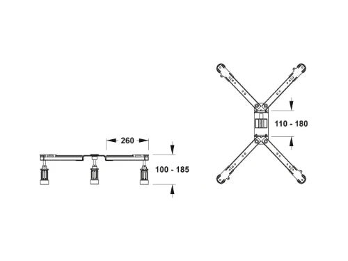 Mepa pieds reglables 100-185 mm pour tubs