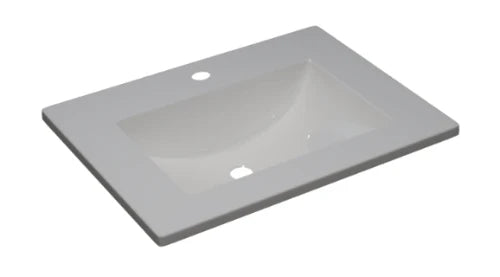 Procasa Klaire vasque en céramique 620 x 480 x 190 mm - 1 trou de robinet - avec trop-plein - blanc