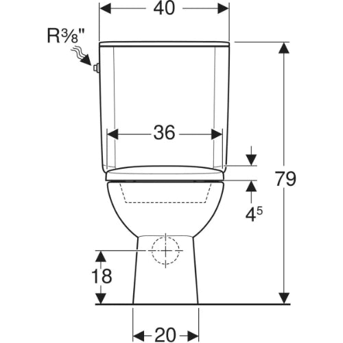 Geberit Selnova AP128 PACK cuvette 355 x 665 mm - rimfree PACK (Selnova cuvette à poser H Rimfree + reservoir AP128 + abattant Softclose) sans rebord - blanc