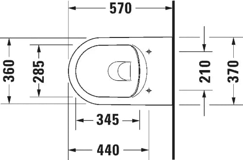 Duravit ME by Starck toilette suspendue 370 x 570 mm - rimless sans rebord - blanc mat Hygieneglaze - fixation invisible