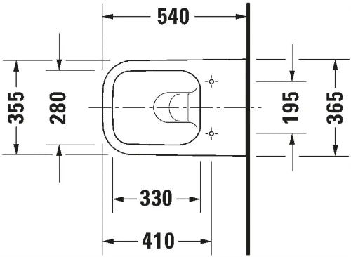 Duravit Happy D.2 toilette suspendue 365 x 540 mm - rimless sans rebord - anthracite mat - fixation invisible