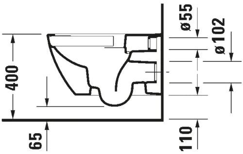 Duravit Happy D.2 toilette suspendue 365 x 540 mm - rimless sans rebord - anthracite mat - fixation invisible