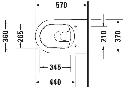 Duravit ME by Starck toilette suspendue 370 x 570 mm - blanc mat Hygieneglaze - fixation invisible