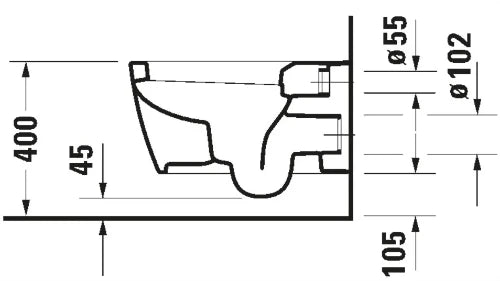 Duravit ME by Starck toilette suspendue 370 x 570 mm - blanc mat Hygieneglaze - fixation invisible