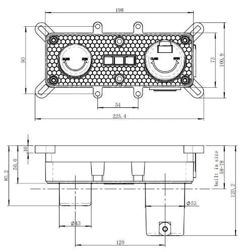 Procasa Vivo set à encastrer pour robinet mural pour lavabo