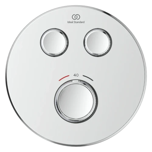 Ideal Standard Ceratherm Navigo T set de finition pour robinet thermostatique bain encastré rond - chromé