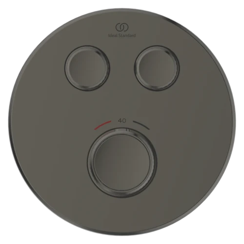 Ideal Standard Ceratherm Navigo T set de finition pour robinet thermostatique bain encastré rond - Brushed Gun Metal