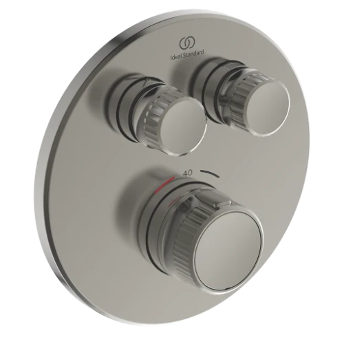 Ideal Standard Ceratherm Navigo T set de finition pour robinet thermostatique bain encastré rond - look inox