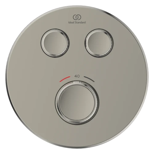 Ideal Standard Ceratherm Navigo T set de finition pour robinet thermostatique bain encastré rond - look inox