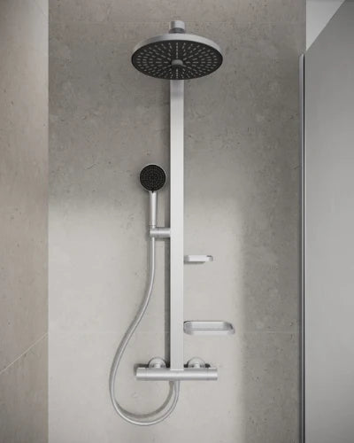 Ideal Standard Alu+ robinet thermostatique set de douche - douche de tête 260 mm - douchette 100 mm - silver
