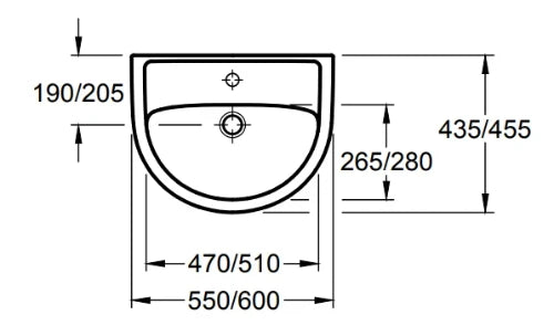 Villeroy & Boch Saval Pro lavabo 550 x 435 mm - blanc - avec trou de robinet - avec trop-plein