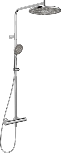 Hansa HansaAureliaa robinet thermostatique douche avec douchette 110 mm 3-jets avec douche à effet pluie 300 mm - avec barre et flexible 1750 mm - chromé