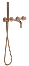 Procasa Vivo kit de finition pour thermostat de bain avec onduleur - bec de remplissage & douchette à main inclu - Brushed Copper PVD - cuivre brossé PVD