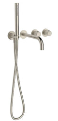 Procasa Vivo kit de finition pour thermostat de bain avec onduleur - bec de remplissage & douchette à main inclu - Brushed Nickel PVD - brossé mat PVD