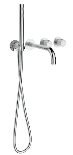 Procasa Vivo kit de finition pour thermostat de bain avec onduleur - bec de remplissage & douchette à main inclu - chromé