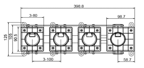 Procasa Vivo set à encastrer pour thermostat mural de bain
