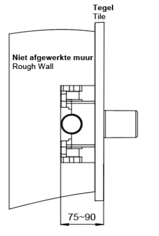 Procasa Vivo set à encastrer pour thermostat mural de bain