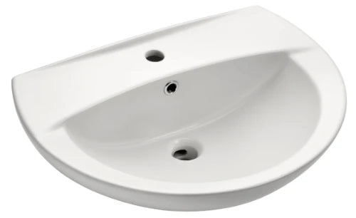 Procasa Normus 2.0 lavabo 600 x 450 x 190 mm - blanc - avec trou de robinet - avec trop-plein