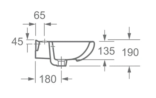 Procasa Normus 2.0 lavabo 600 x 450 x 190 mm - blanc - avec trou de robinet - avec trop-plein