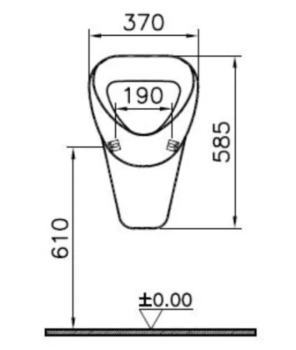 Procasa Normus urinoir 365 x 350 x 575 mm - blanc antibactérien - alimentation à l'arrière