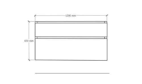 Procasa Klaire 65 - sous meuble lavabo avec 2 tirroirs 1200 x 435 x 650 mm - découpe double - linnen