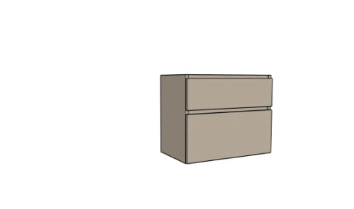 Procasa Klaire 65 - sous meuble lavabo avec 2 tirroirs 800 x 435 x 650 mm - découpe central  - soft