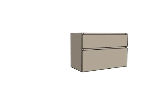 Procasa Klaire 65 - sous meuble lavabo avec 2 tirroirs 1000 x 435 x 650 mm - découpe central  - soft