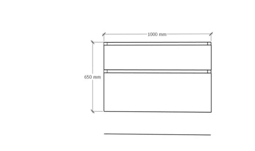 Procasa Klaire 65 - sous meuble lavabo avec 2 tirroirs 1000 x 435 x 650 mm - découpe central  - soft